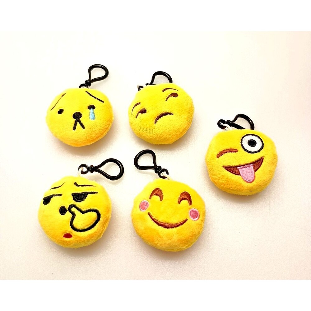 New Set of 5 Styles Emoticon EMOJI Clip On Key Chain Bag Pendant POOP gift